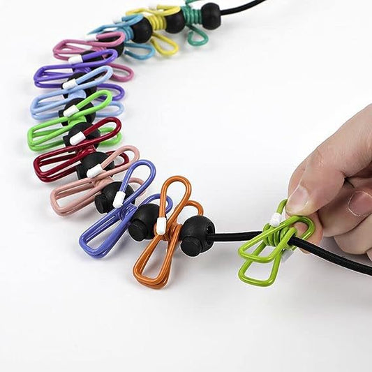 Cross-border 12-clip 1.8 m colorful non-slip clip outdoor portable windproof clothesline multi-functional lanyard