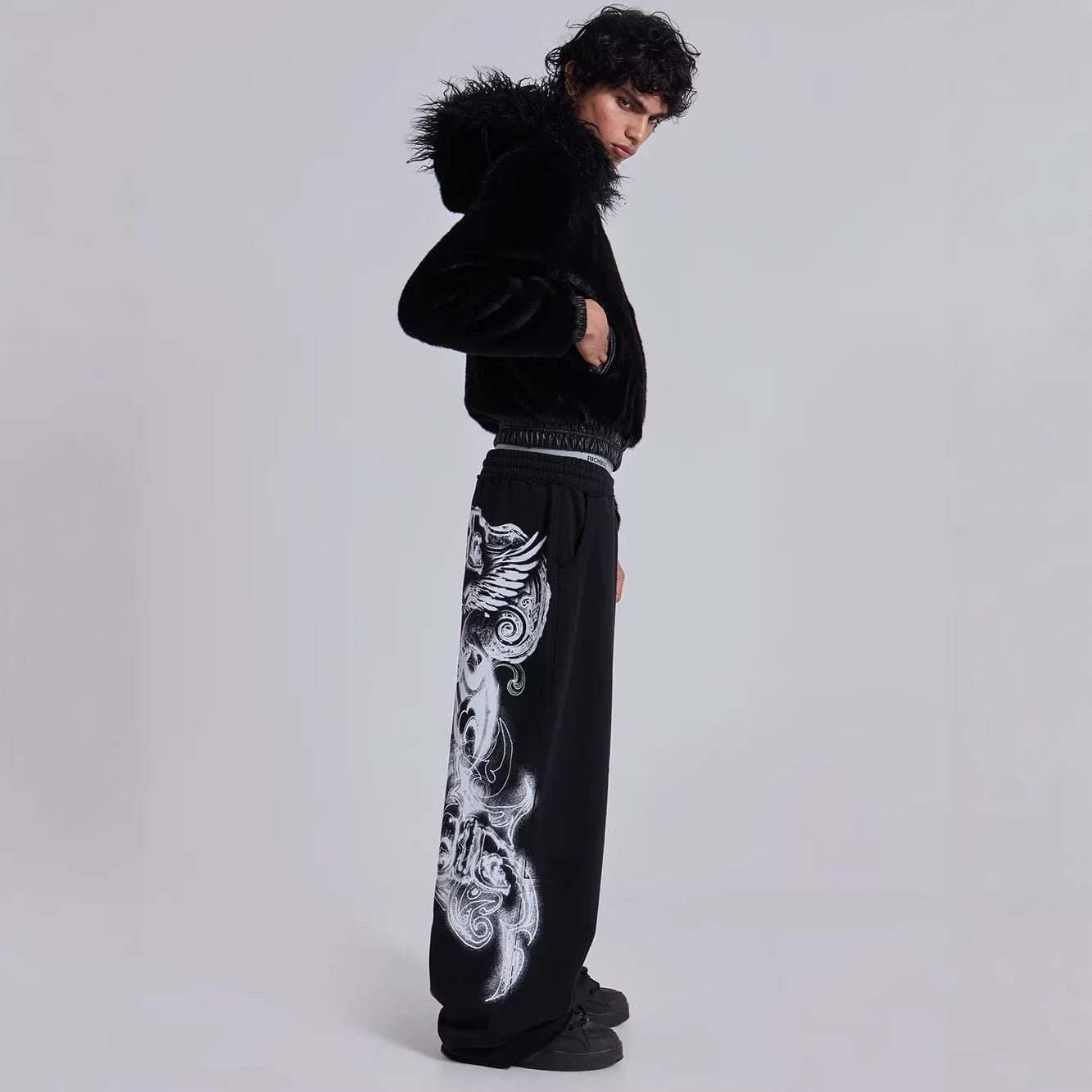 Shop 2026 Wide-Leg Printed Cotton High Waist Sweatpants at USAve Merchandise. Versatile hip hop style pants. Free shipping over $50!