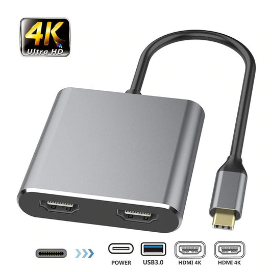 Cross-border typec to 4-in-1 dual hdmi 3.0usb pd HD Macbook same display Dual Screen hub converter