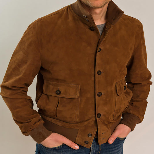 2026 European and American Amazon autumn and winter men's slim fit solid color fashion jacket jacket men's fashion foreign trade cross-border hot