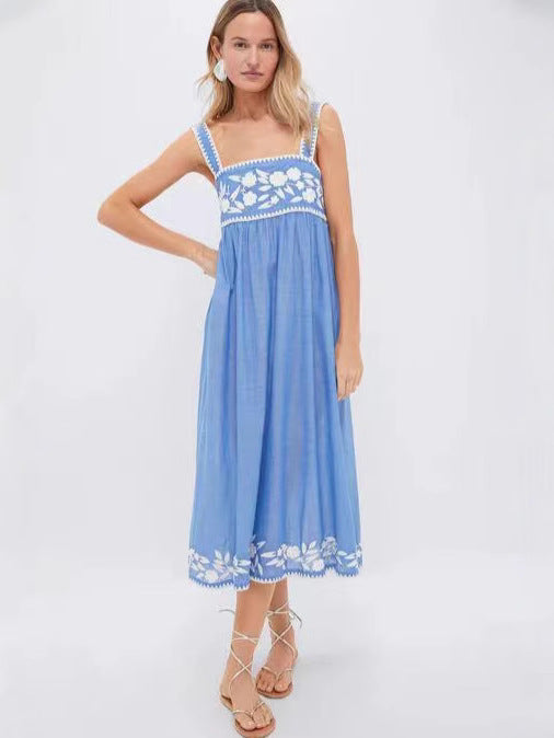 Spot goods 2026 Europe and America cross border TAOP & ZA summer new women's back bowknot decoration fashion midi skirt dress