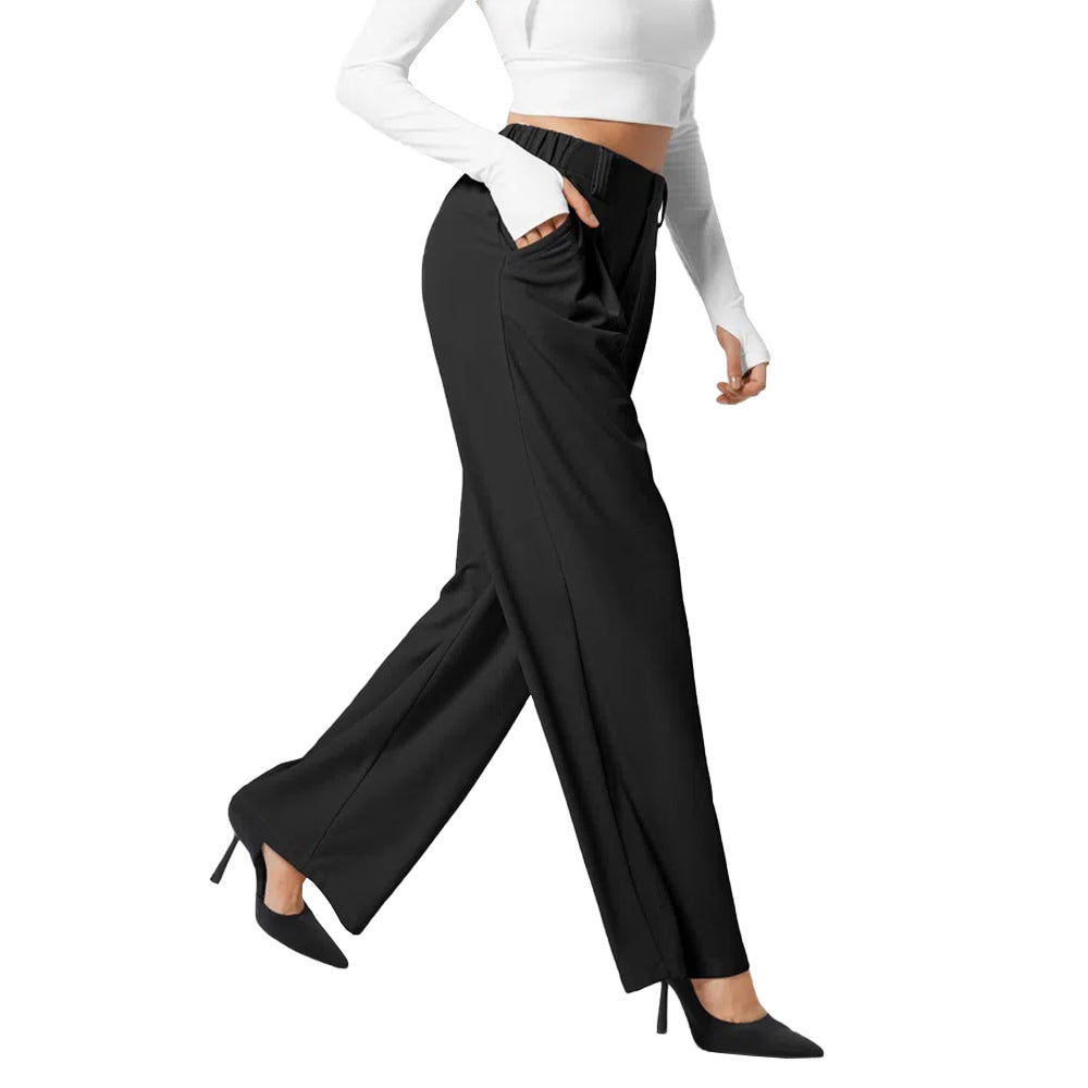 INS popular 2026 cross-border women's clothing European and American comfort and casual cover slim loose suit casual knitted pants