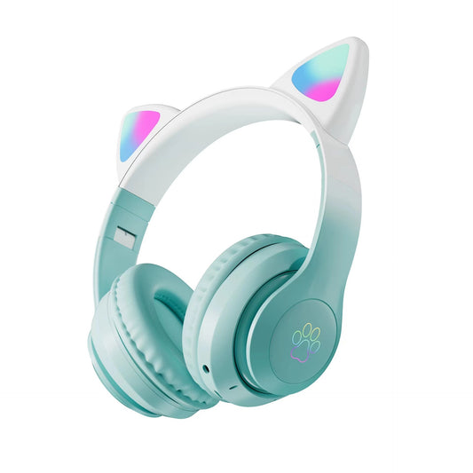 Cross-border new arrival gradient color 28 PRO cat ear Bluetooth headphone head-mounted wireless sports student gaming headset