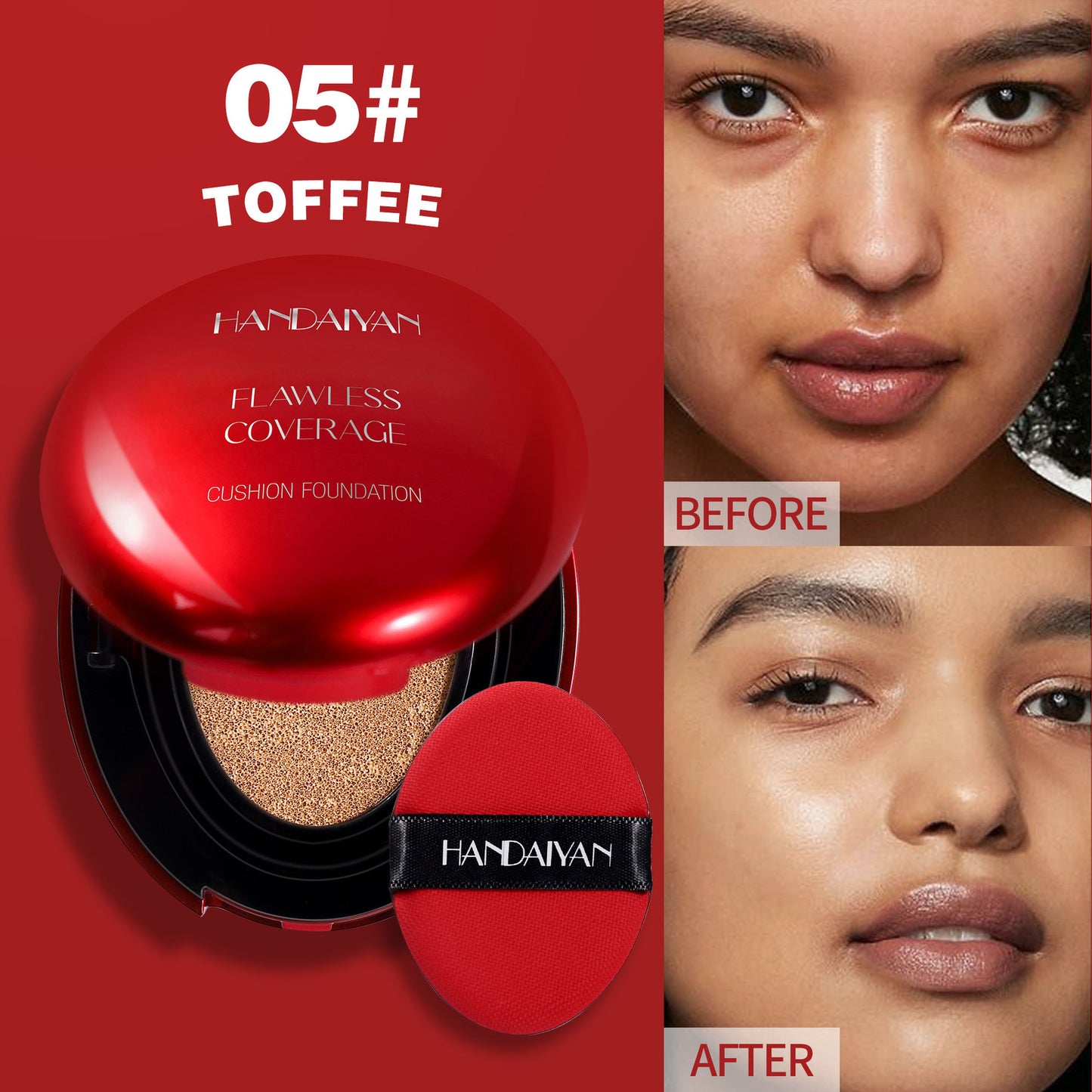 Shop Handaiyan 5-Color Oval Cushion Liquid Foundation at USAve Merchandise. Clear natural concealer repair. Free shipping over $50!