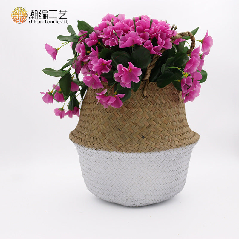 Cross-border new arrival tassel decoration Nordic style woven sea grass basket creative home sundries storage + straw baskets