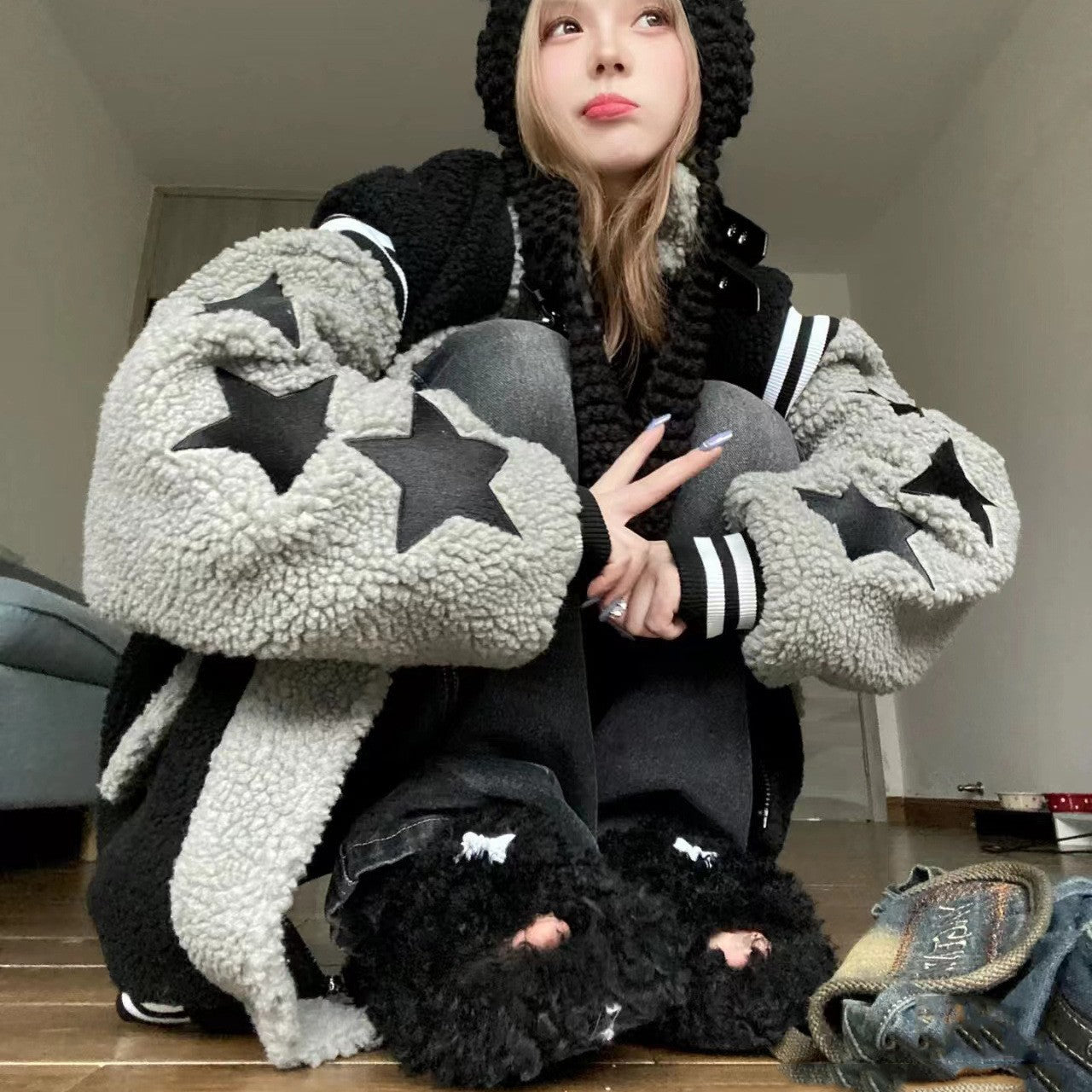 Idle Style Plush Lamb Wool Top