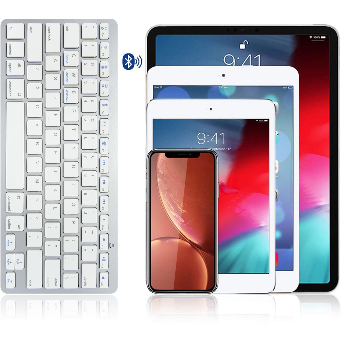 Cross-border hot ultra-thin mini Bluetooth keyboard for mobile phone tablet pc three-system universal wireless keyboard