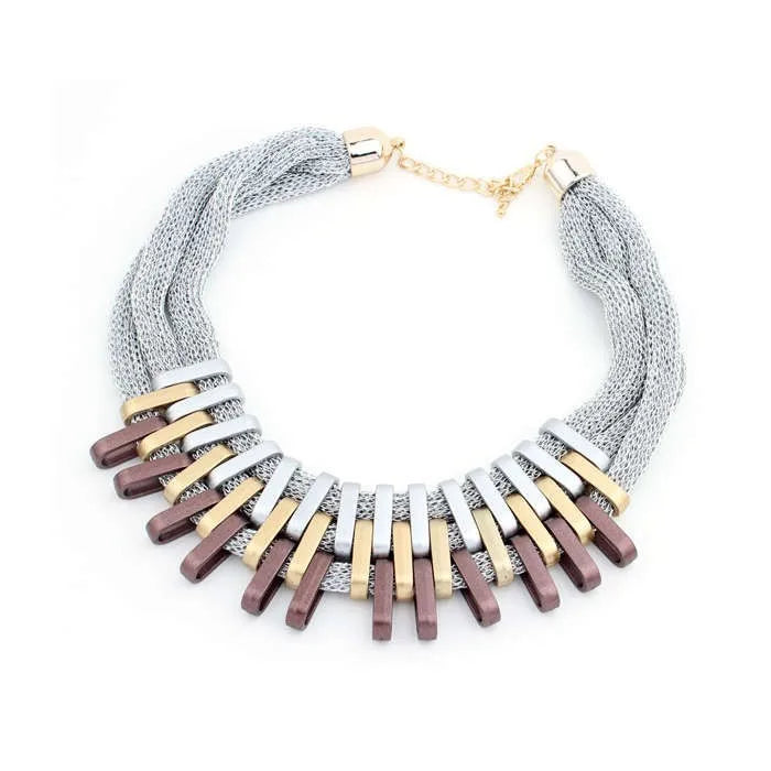 Bohemian Luxury Gold Color Net Chain Chunky Statement Necklace Women Boho Floating Charm Choker Female Jewelry Party Gift