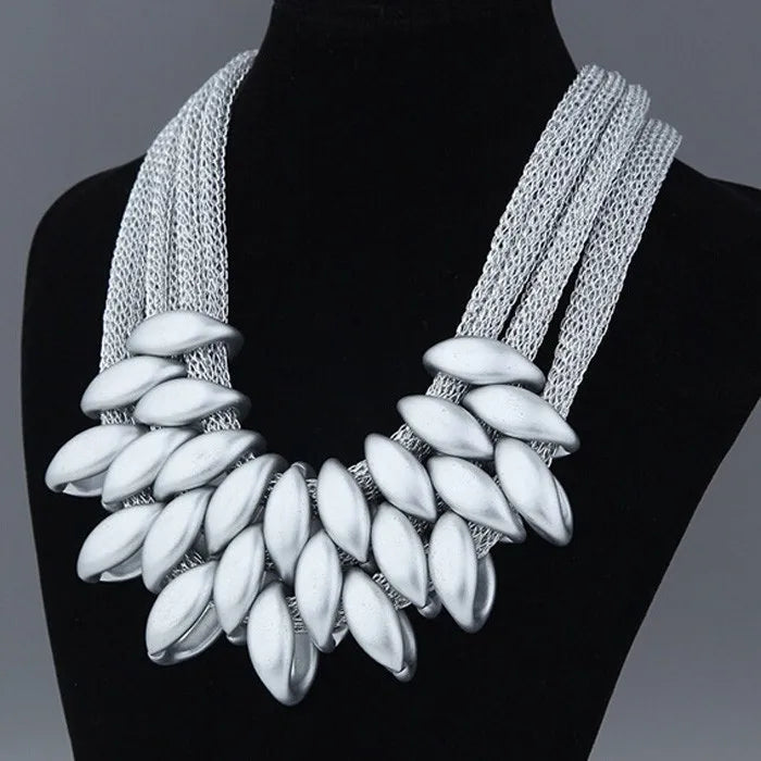 Bohemian Luxury Gold Color Net Chain Chunky Statement Necklace Women Boho Floating Charm Choker Female Jewelry Party Gift