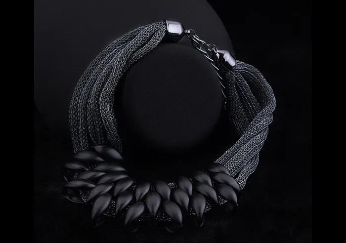Bohemian Luxury Gold Color Net Chain Chunky Statement Necklace Women Boho Floating Charm Choker Female Jewelry Party Gift