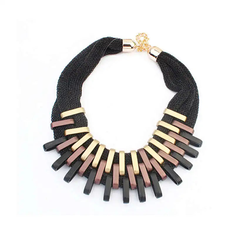 Fashion Brand New Big Gold Net Chain Chunky Statement Necklace Women Floating Charm Choker Necklace Female Jewelry Party Gift