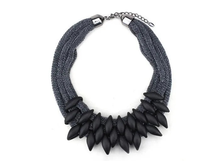 Bohemian Luxury Gold Color Net Chain Chunky Statement Necklace Women Boho Floating Charm Choker Female Jewelry Party Gift