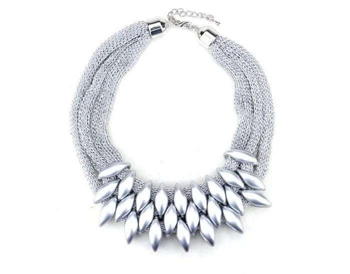 Bohemian Luxury Gold Color Net Chain Chunky Statement Necklace Women Boho Floating Charm Choker Female Jewelry Party Gift