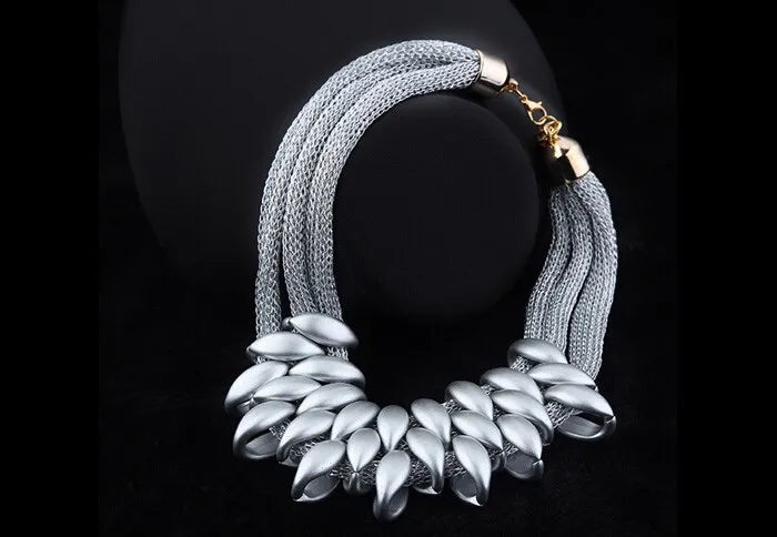 Bohemian Luxury Gold Color Net Chain Chunky Statement Necklace Women Boho Floating Charm Choker Female Jewelry Party Gift