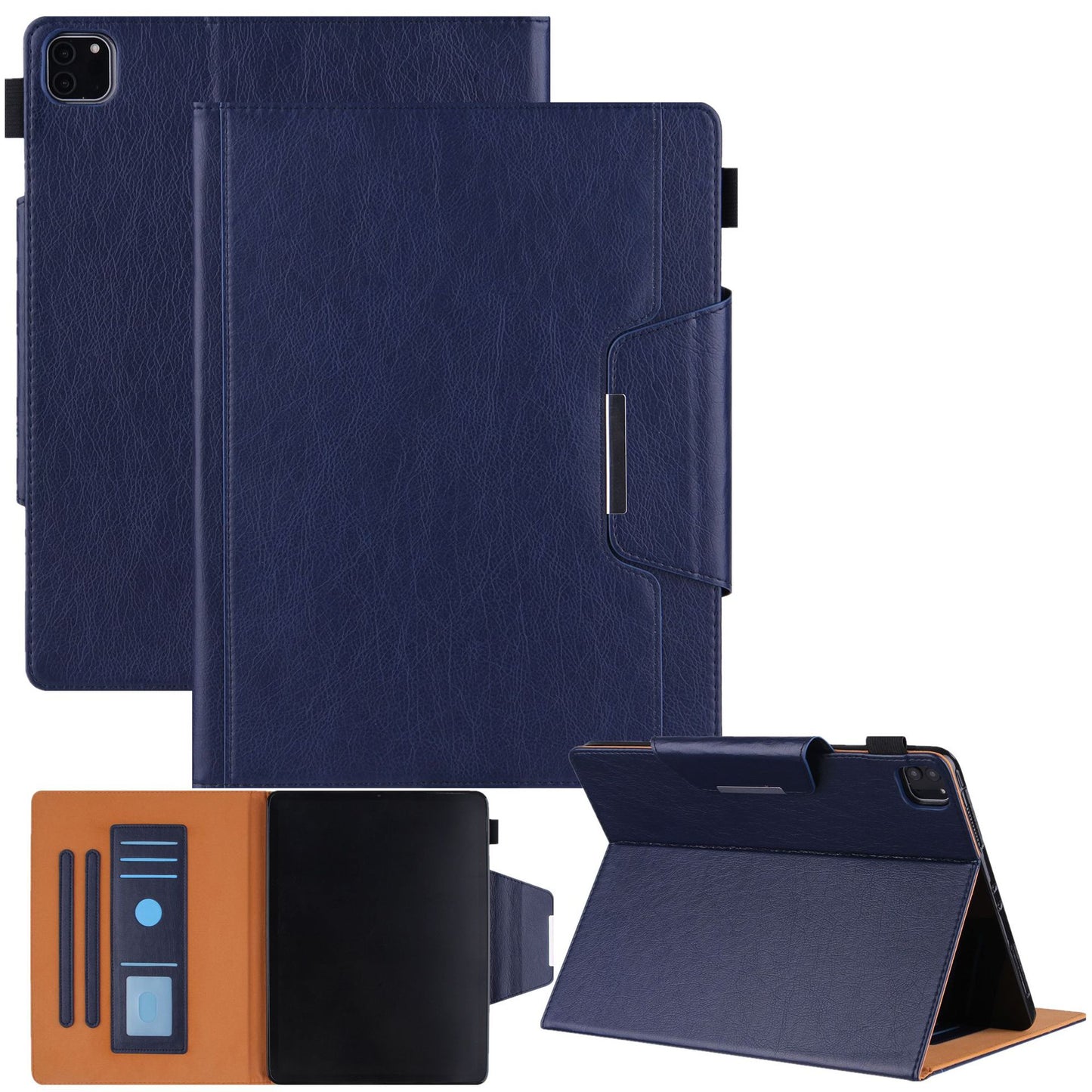 Cross-border applicable to iPadPro 11 2024 multi-function tablet protective case Air6 13 hardware glitter leather case