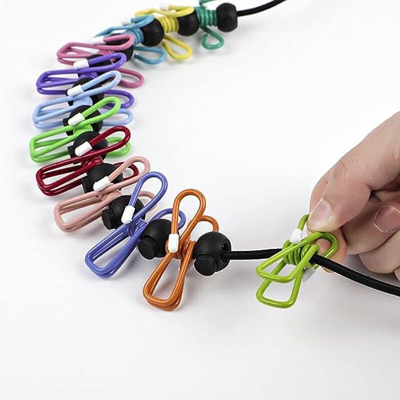 Cross-border 12-clip 1.8 m colorful non-slip clip outdoor portable windproof clothesline multi-functional lanyard