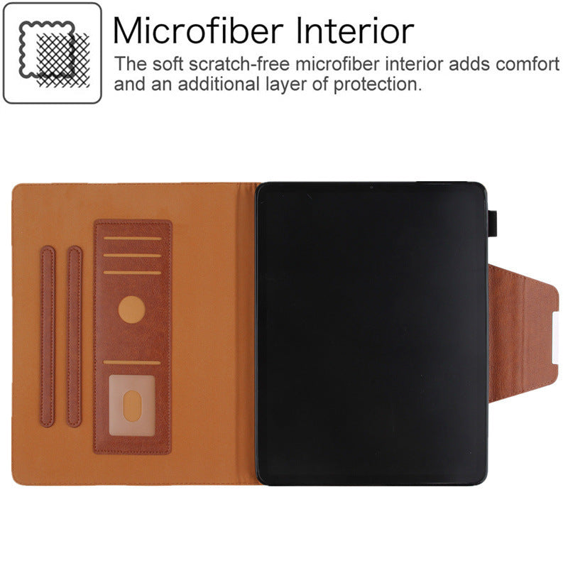 Cross-border applicable to iPadPro 11 2024 multi-function tablet protective case Air6 13 hardware glitter leather case