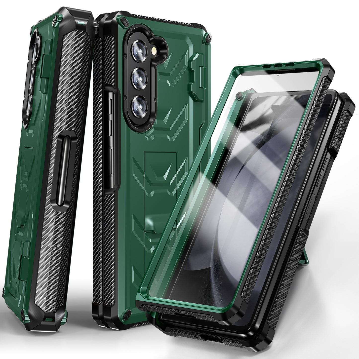 Cross-border applicable Samsung zfol5 bracket mobile phone case 2-in-1 with Pen slot fol4 drop-resistant phone case cross-border
