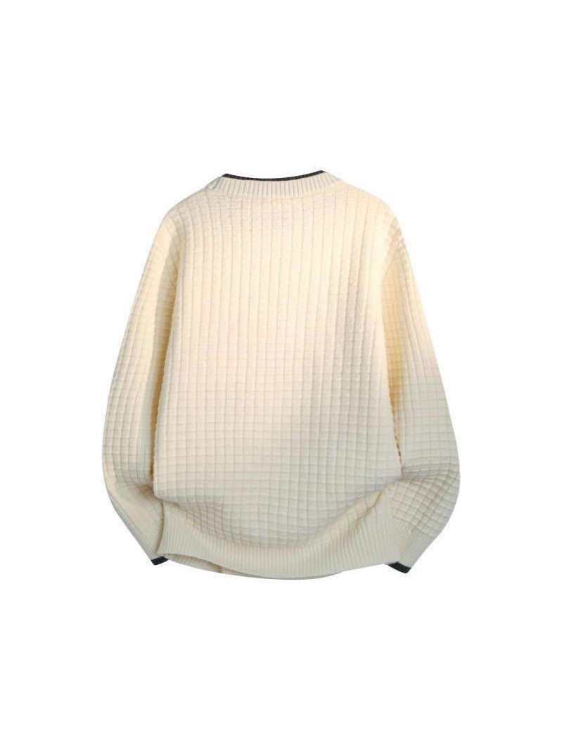 Cross-border Southeast Asian foreign trade delivery 2026 new fake two-piece round neck sweater men's knitwear bottoming shirt top
