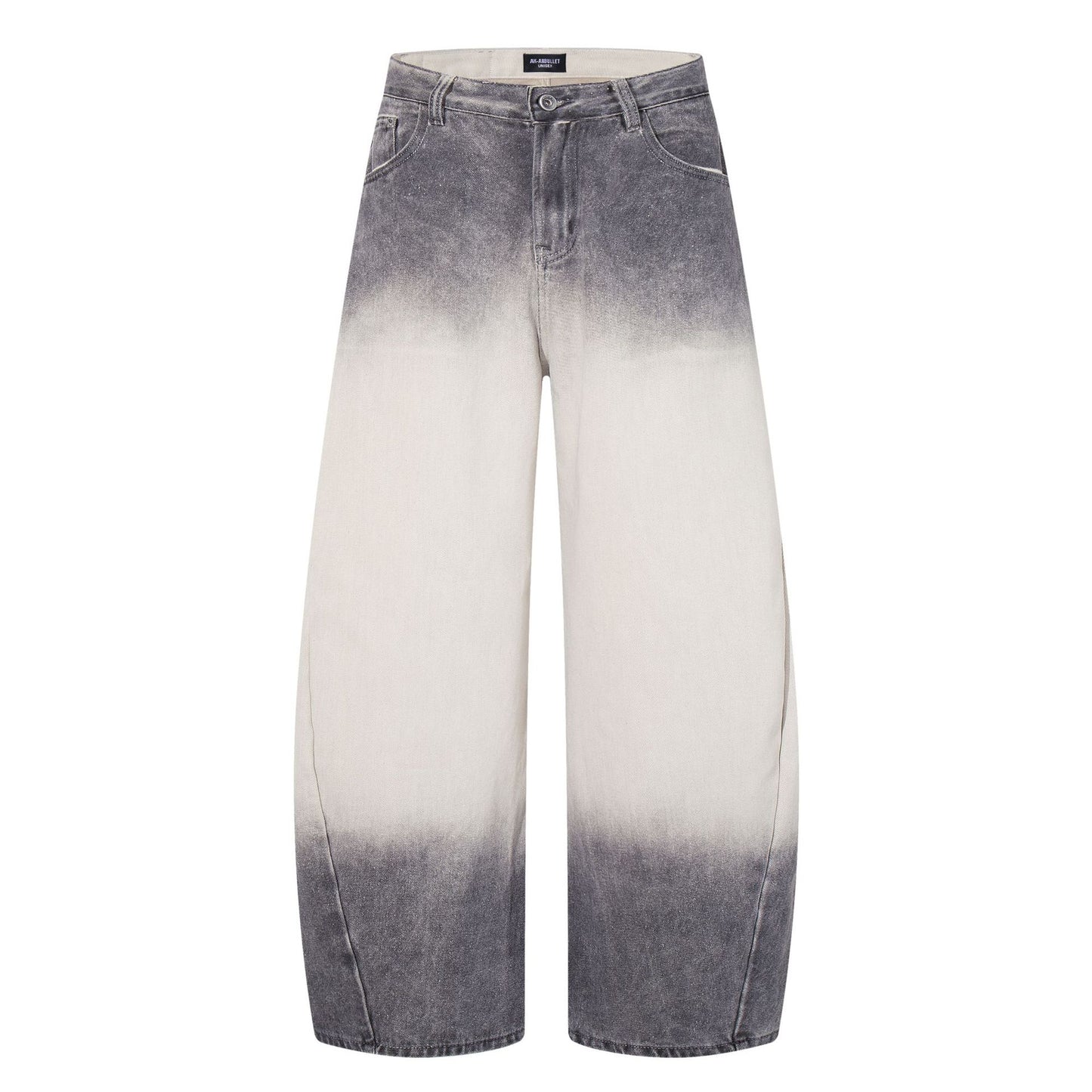 Jiayiku men's clothing 2026 new American high street RO style washed gradient jeans personality machete wide leg pants