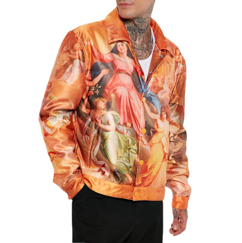 Cross-border European and American men's printed jacket 2026 Spring and Autumn New Amazon hot sale men's jacket wholesale
