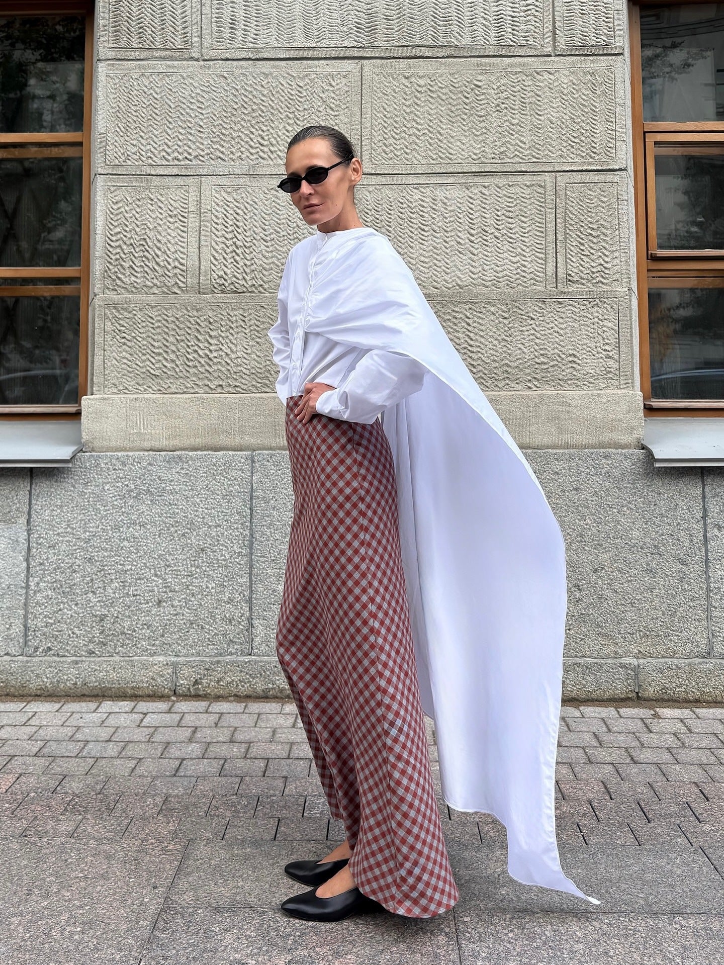 Spring 2026 cross-border new arrival American retro plaid skirt women's high-grade high waist figure flattering sheath fishtail skirt