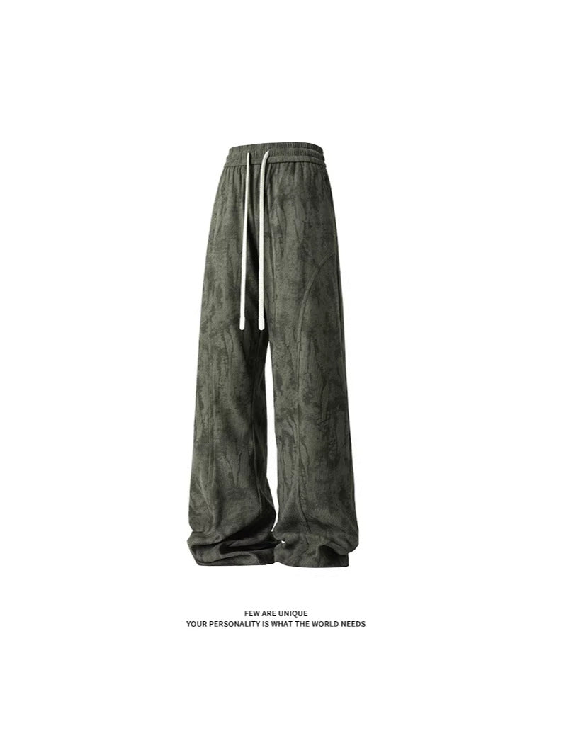 Cross-border 2026 spring new tie-dyed casual pants American retro track sweatpants men's casual long pants men's pants fashion