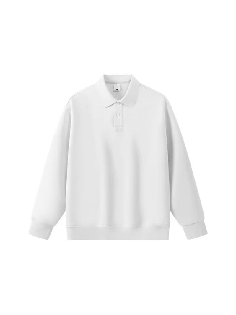 Sparkling Style solid color loose long sleeves polot shirt men's lapel polo shirt cross-border 2026 spring new men's top