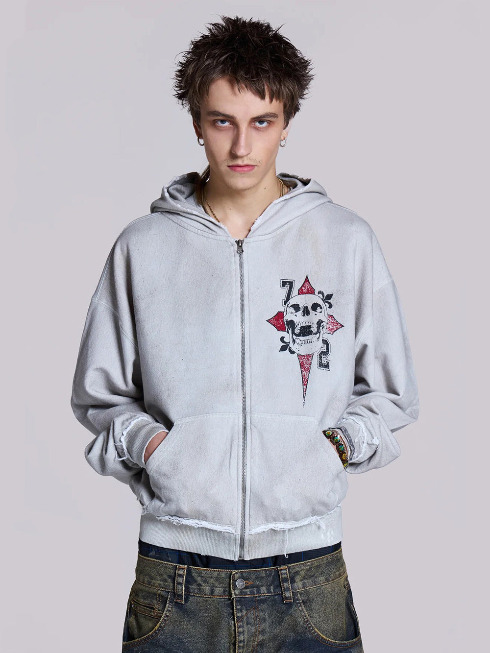 European and American fashion brand cardigan hoodie 2026 new retro men's and women's same hip hop style original design top