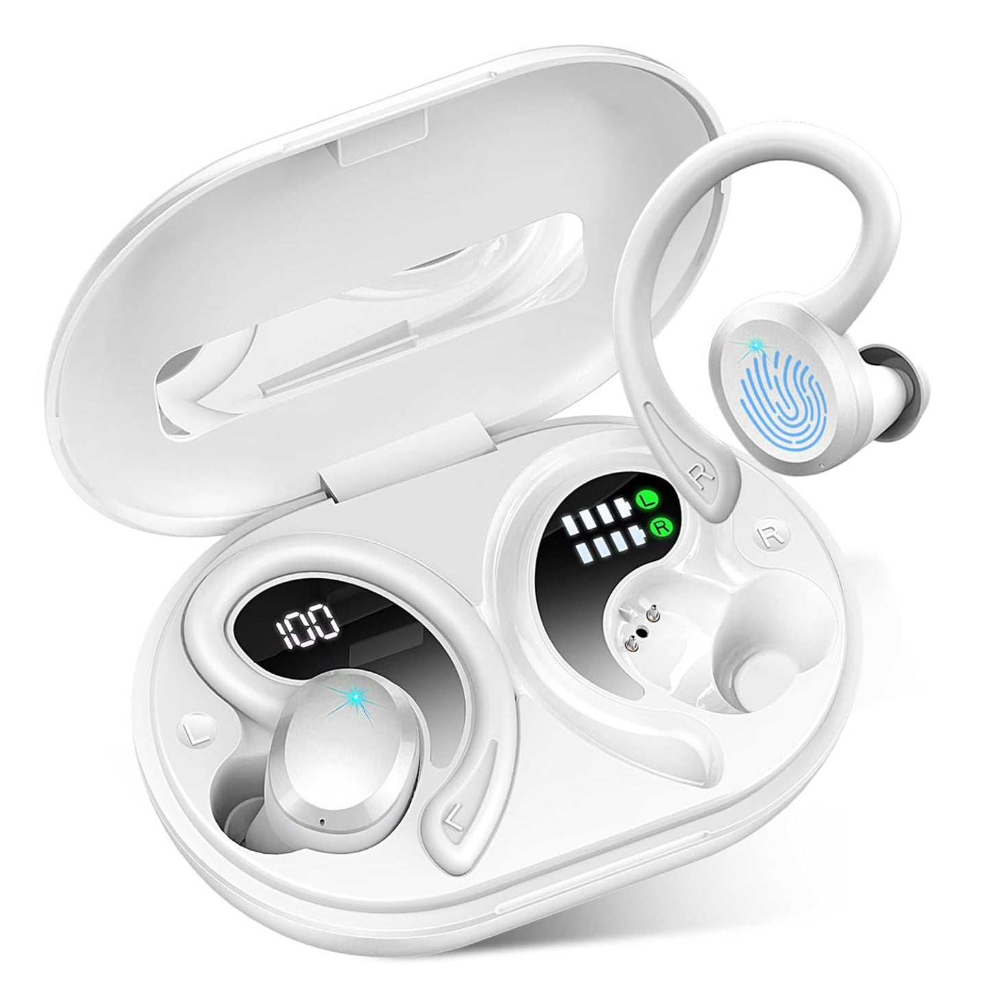 Amazon AliExpress cross-border foreign trade new Q38 ear hook wireless smart 5.2 Bluetooth headset digital display power