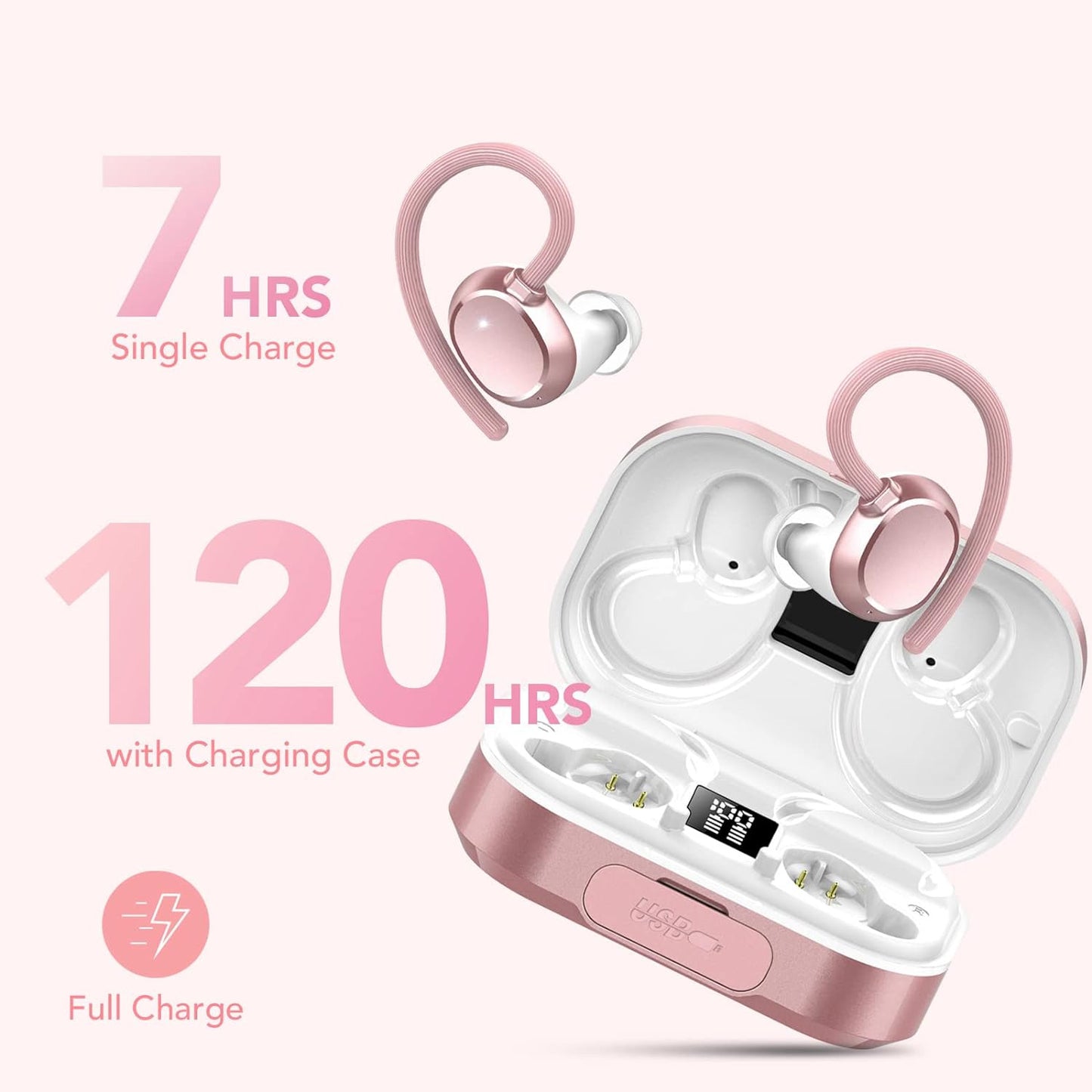 Cross-border new arrival Q25 sports Bluetooth headset TWS ear-mounted digital display noise reduction smart Bluetooth touch true wireless