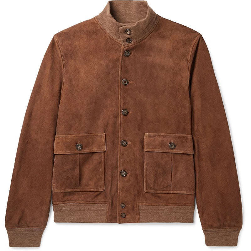 2026 European and American Amazon autumn and winter men's slim fit solid color fashion jacket jacket men's fashion foreign trade cross-border hot