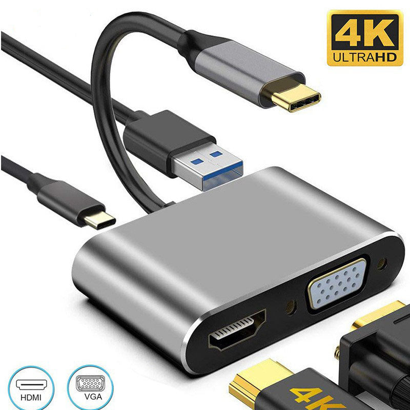 Cross-border typec to 4-in-1 dual hdmi 3.0usb pd HD Macbook same display Dual Screen hub converter