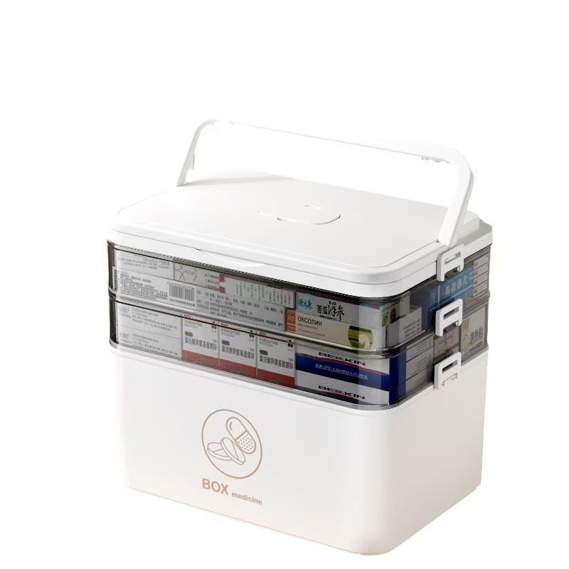 Household emergency first aid kit children emergency medicine large capacity medicine box with lid sealed storage box exclusive for cross-border
