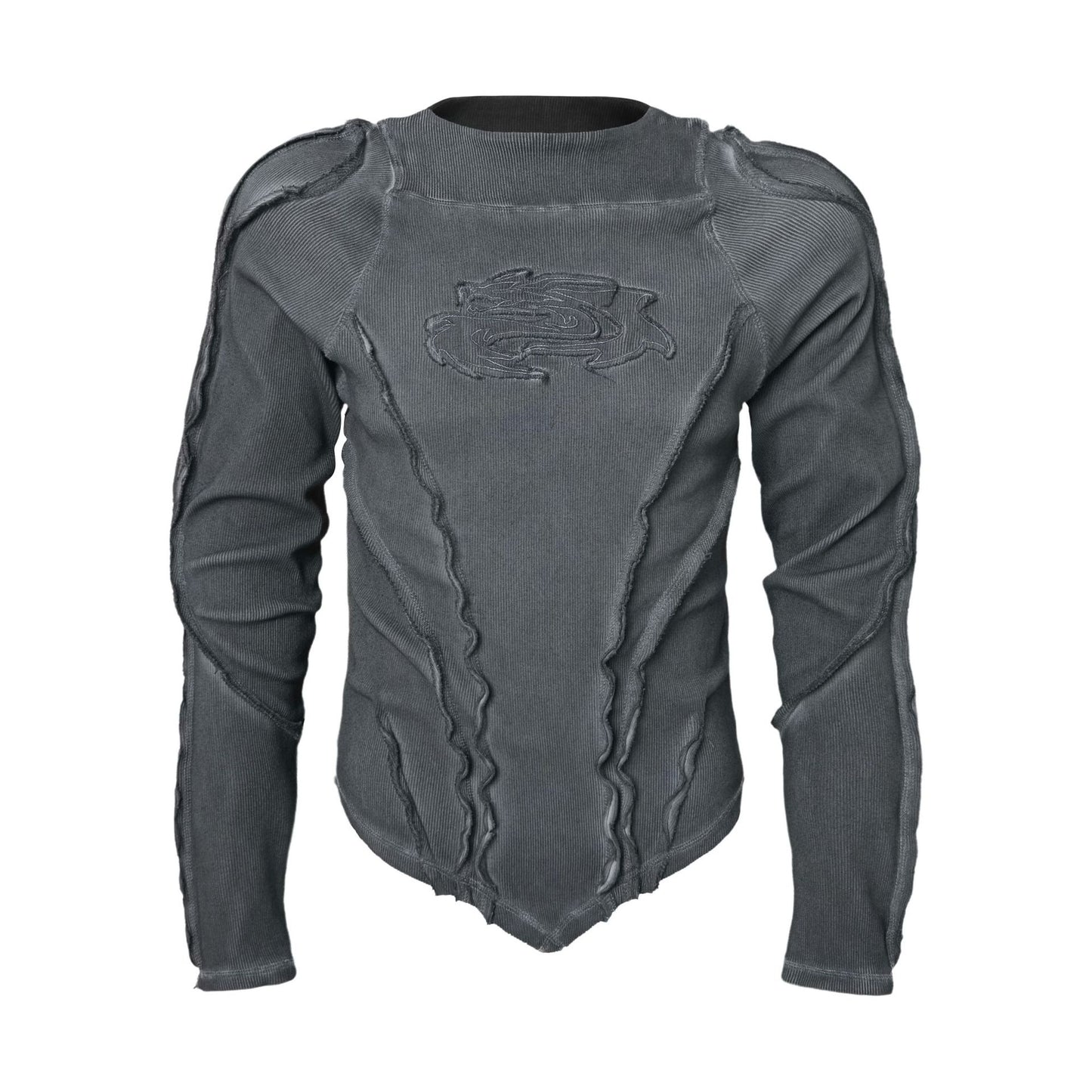 Jiayiku men's clothing 2026 new American special-shaped machine car style retro washed distressed Sports Machine personality sweater