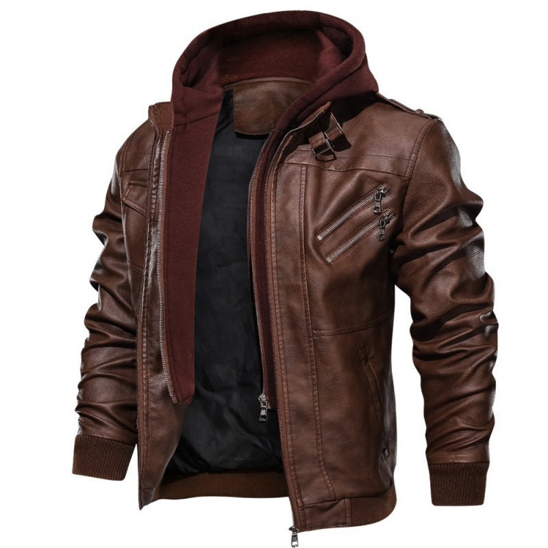 2026 spring cross-border fashion motorcycle men's leather jacket wish Amazon slim jacket men's leather coat coat for men