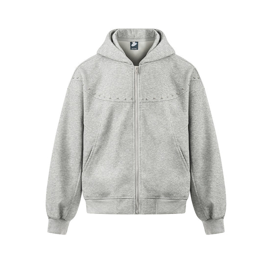 Shop Jiayiku 2026 American Washed Hoodie Coat at USAve Merchandise. Personality rivets design hooded sweater. Free shipping over $50!