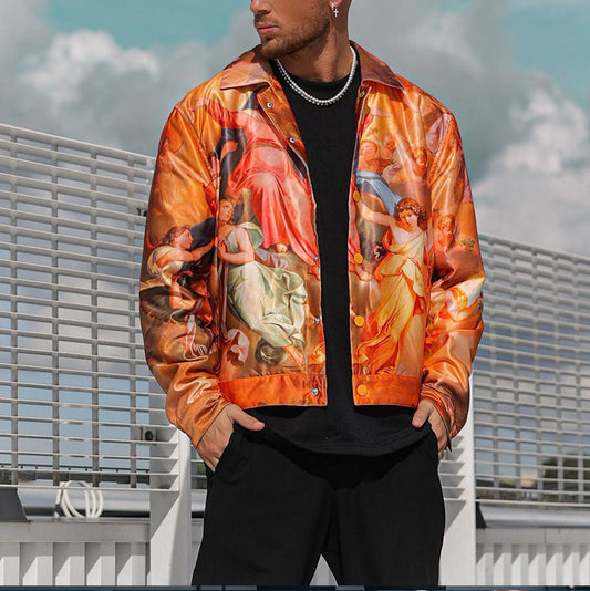 Cross-border European and American men's printed jacket 2026 Spring and Autumn New Amazon hot sale men's jacket wholesale