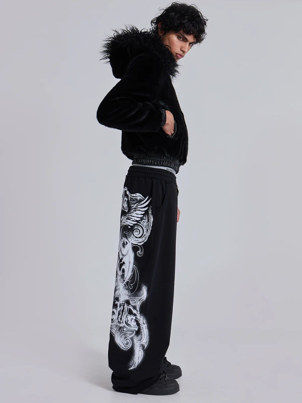 Shop 2026 Wide-Leg Printed Cotton High Waist Sweatpants at USAve Merchandise. Versatile hip hop style pants. Free shipping over $50!