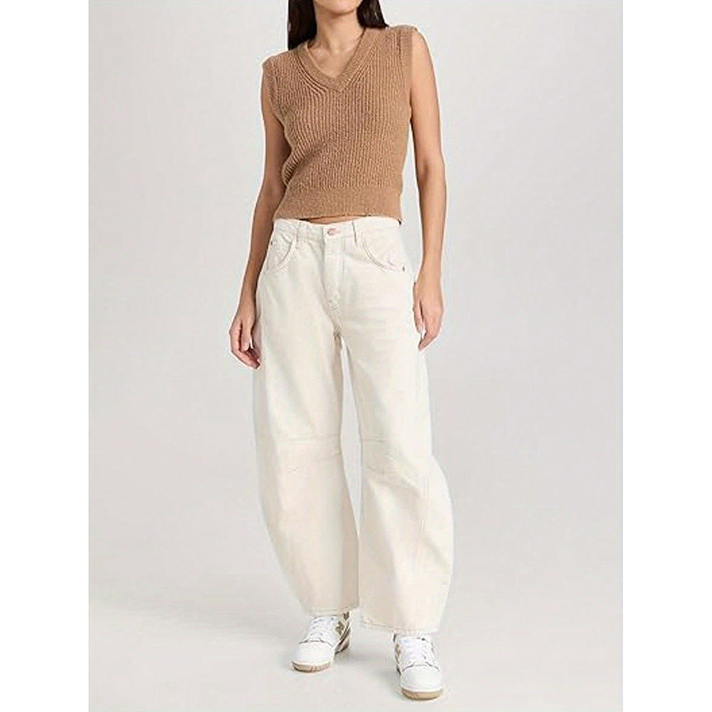 Shop 2025 American Retro Washed Wide-Leg Jeans at USAve Merchandise. Loose leisure all-matching style. Free shipping over $50!