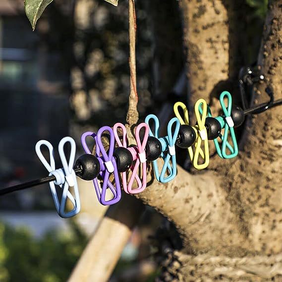 Cross-border 12-clip 1.8 m colorful non-slip clip outdoor portable windproof clothesline multi-functional lanyard