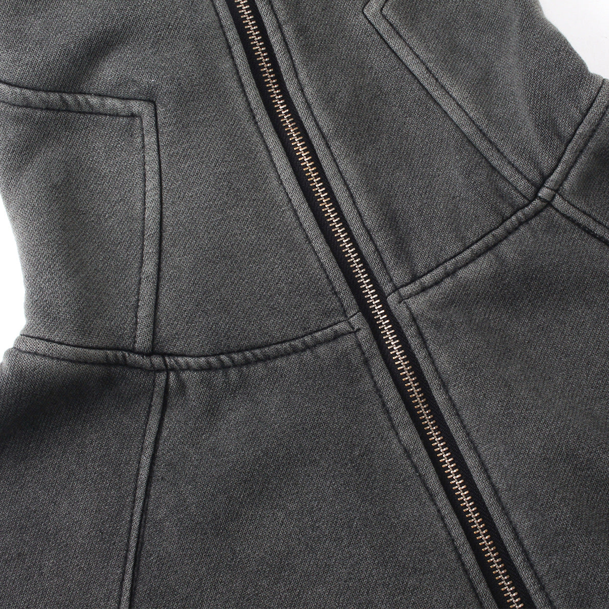 Jiayiku men's 2026 new American street washed hoodie baggy coat mechanical style cardigan zipper sweater