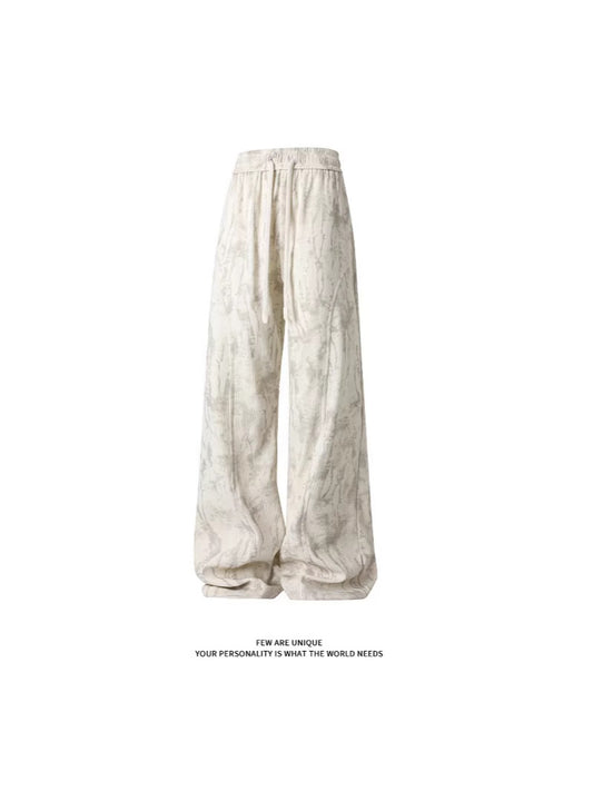 Cross-border 2026 spring new tie-dyed casual pants American retro track sweatpants men's casual long pants men's pants fashion