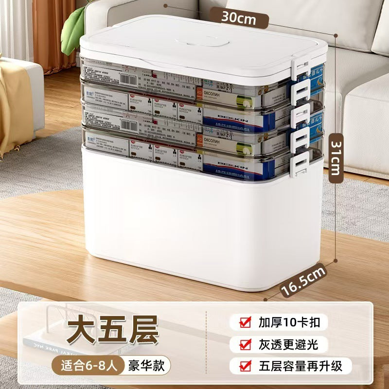 Household emergency first aid kit children emergency medicine large capacity medicine box with lid sealed storage box exclusive for cross-border