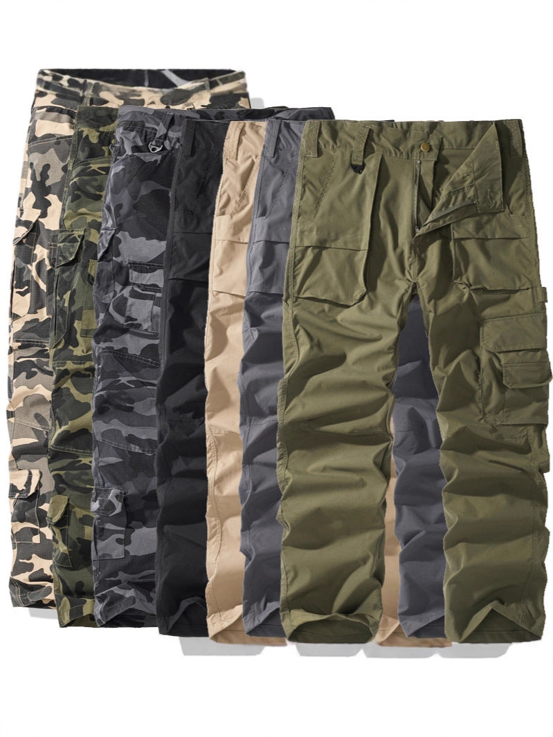 Cross-border 2026 spring new men's overalls loose casual straight-leg American fashion brand pants multi-pocket trousers for men