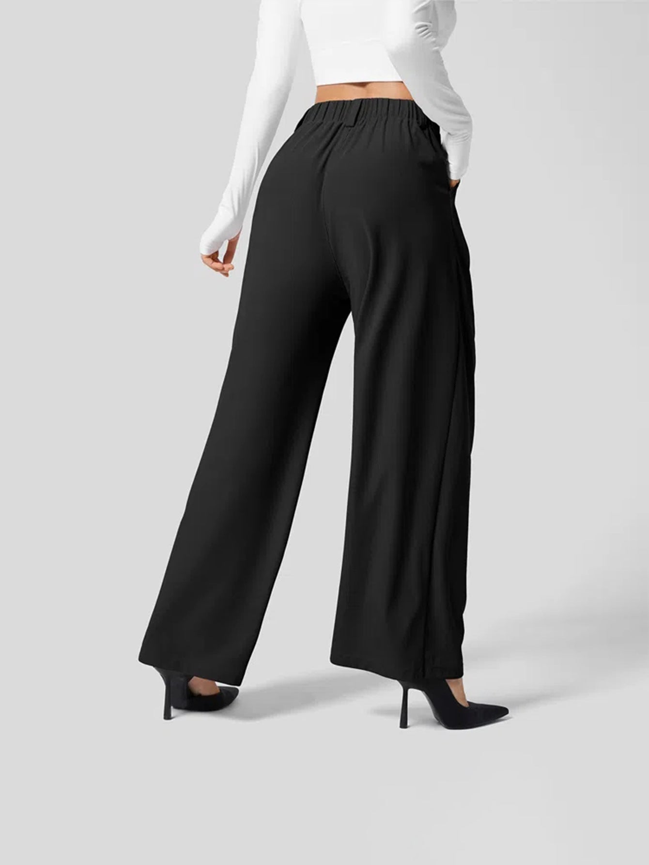 INS popular 2026 cross-border women's clothing European and American comfort and casual cover slim loose suit casual knitted pants