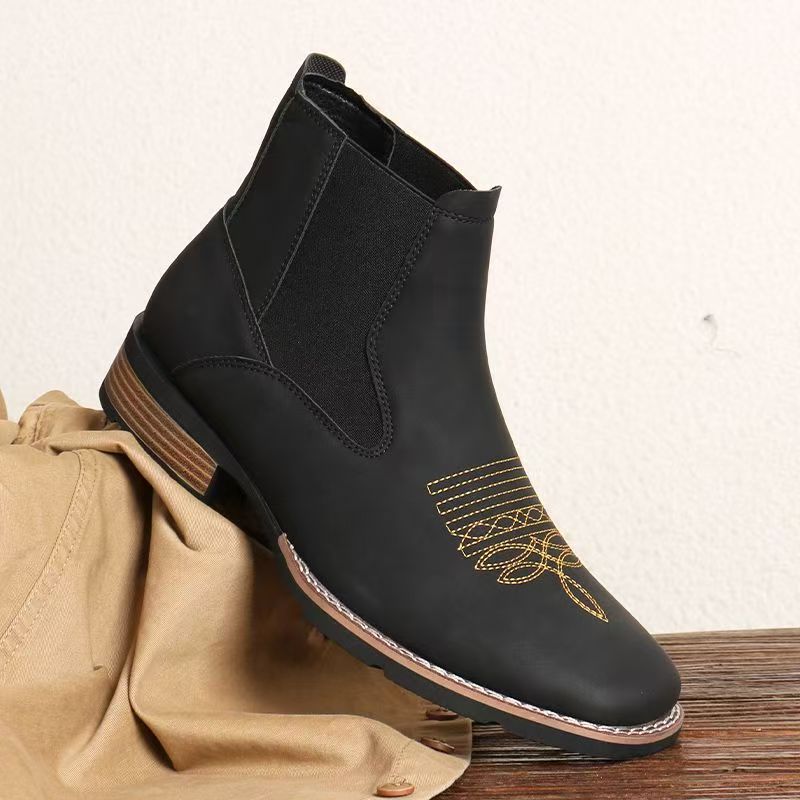 2025 new cross-border foreign trade Men's Boots unique embroidered Chelsea Boots Men's Boots