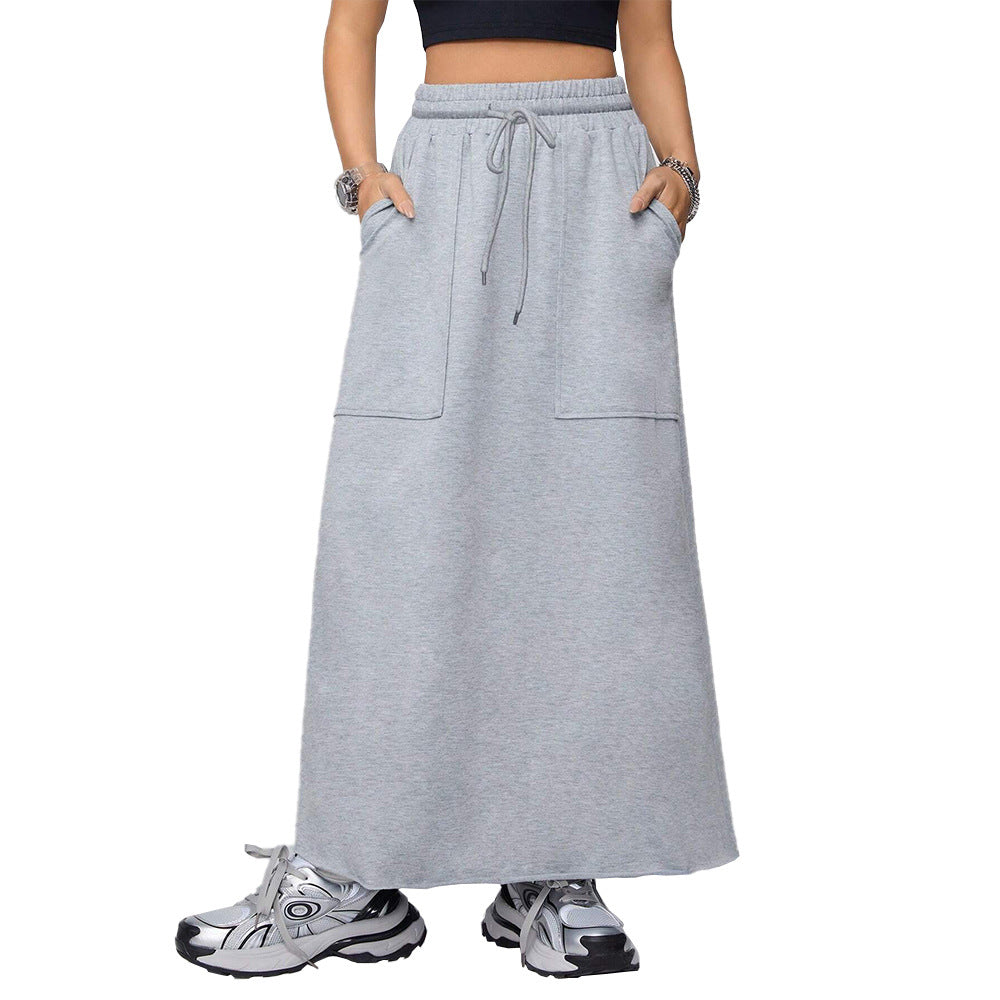 Amazon 2026 Europe and America cross border women's fashion casual knitted sweater small A swing loose Sports Skirt