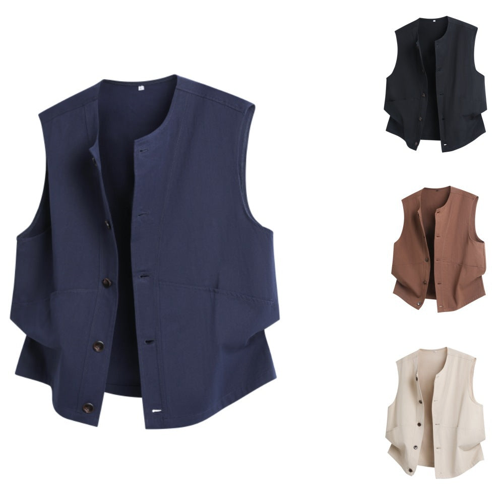 2026 cross-border new arrival men's frock vest coat casual vest sleeveless waistcoat vest fashion men's coat