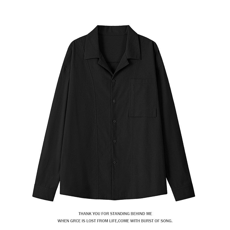 Cross-border 2026 spring new Cuban collar old money style men's loose shirt coat cotton and linen men's large size shirt fashion